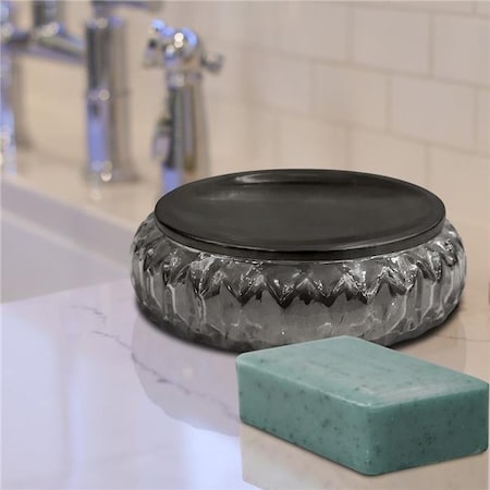 Nu Steel Nusteel GLA328D-3 Black Glass With Black Nickel Steel Soap Dish GLA328D-3